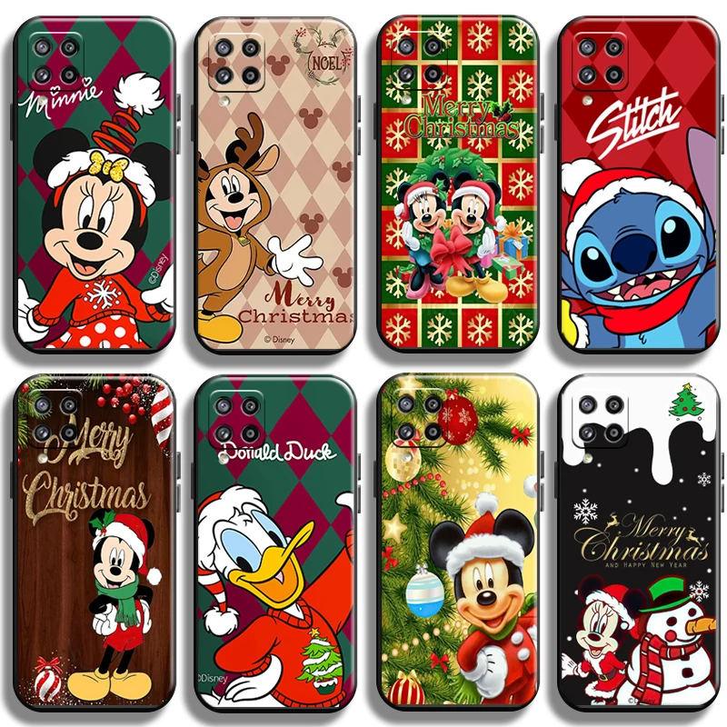 

Disney Mickey Merry Christmas Phone Case For Samsung Galaxy A22 A22 5G TPU Back Coque Liquid Silicon Carcasa Shell