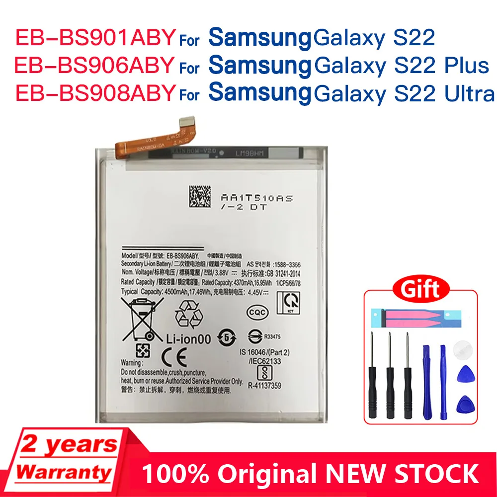 Оригинальная запасная батарея Φ для Samsung Galaxy S22 Ultra EB-BS908ABY Plus EB-BS906ABY + EB-BS901ABY Batteria