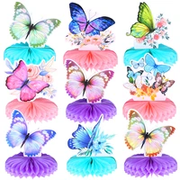 9 pieces butterfly honeycomb table centerpiece butterfly wedding for childrens birthday party gfit favors home decorations