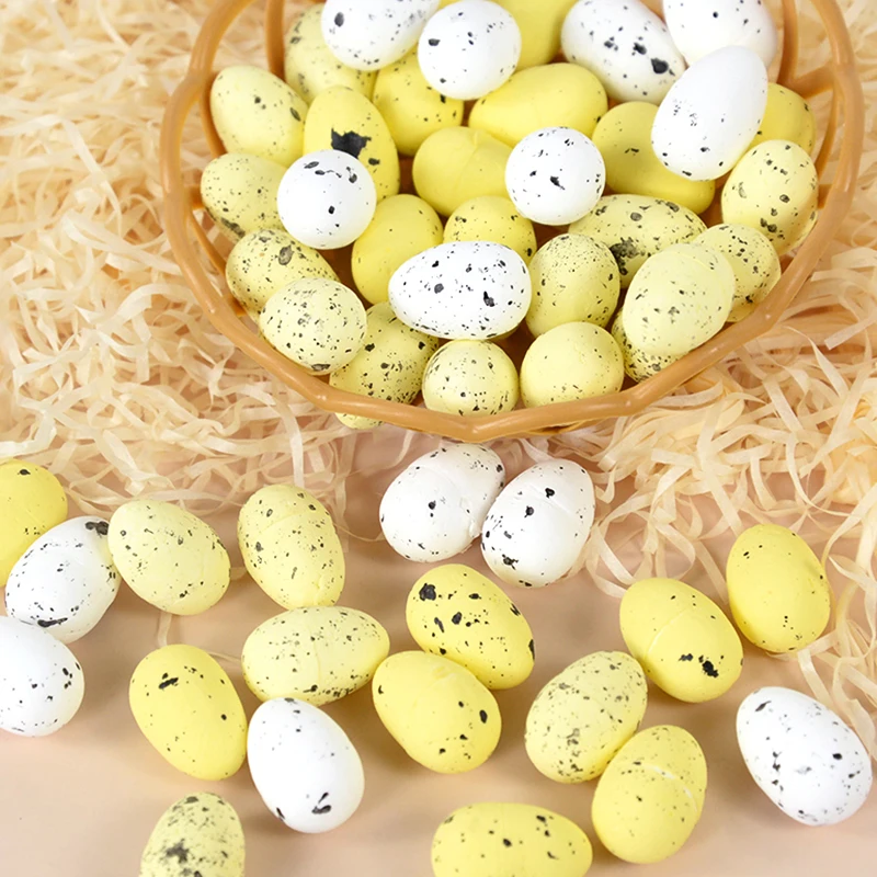 

20/40pcs Mini Foam Easter Eggs DIY Wreath Crafts Easter Decoration for Home Ornaments Kids Gift Toy Party Supplies 2x3cm