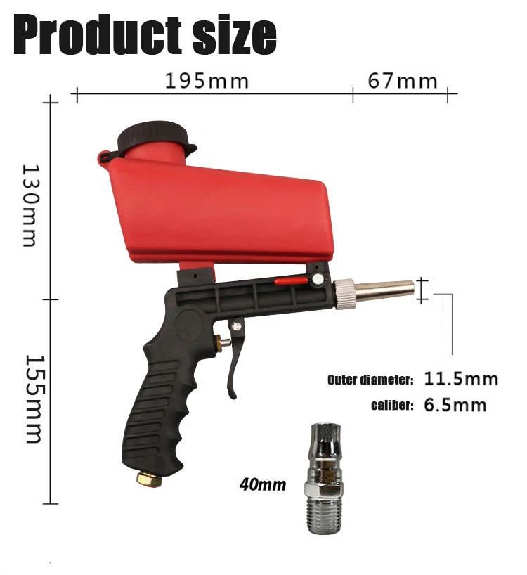 DIYT Spray Gun Portable Gravity Sandblasting Pneumatic Set Rust-proof Sandblaster Small Machine | Инструменты
