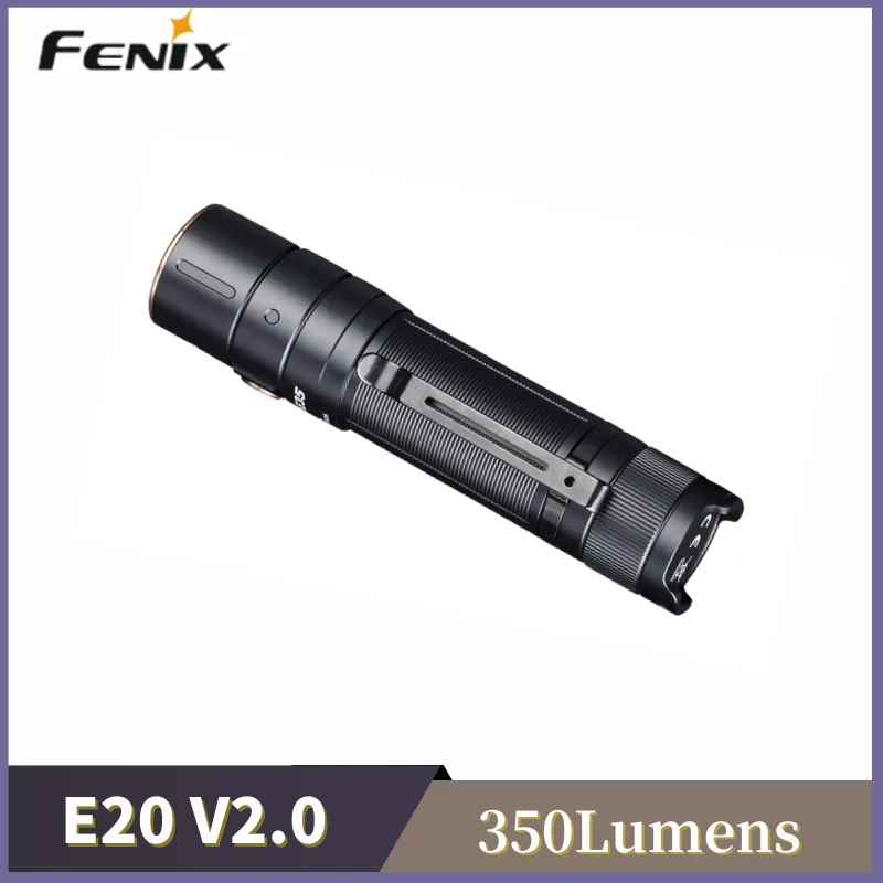 

Fenix E20 V2.0 Portable EDC flashligh 350Lumens Luminus SST20 LED distance of 126 meters With 2* AA Battery