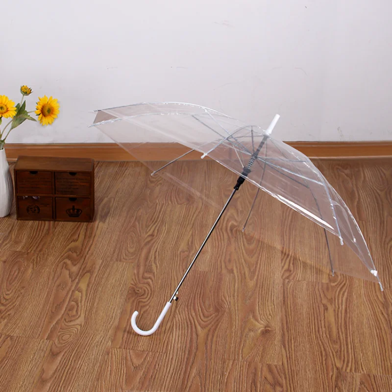 

Clear Transparent Rain Umbrella PVC Rain Dome Bubble Rain Sun Shade Wedding Party Umbrellas Long Handle Straight Stick Umbrella