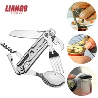 combined tableware camping emergency disassembly knife and fork set bottle opener multi functional outdoor fork and spoon