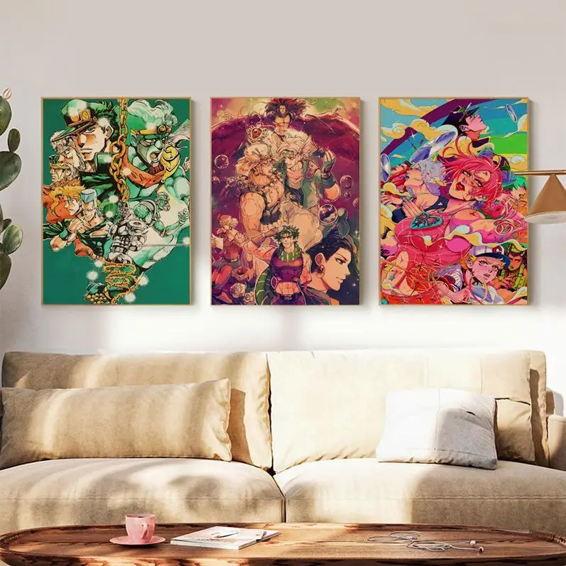 

JoJo's Bizarre Adventure Good Quality Prints And Posters Waterproof Paper Sticker Coffee House Bar Room Wall Decor