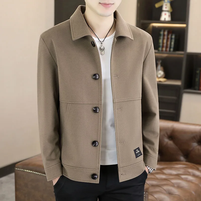 

High-quality men's coat spring and autumn 2023 new fashion mature casual jacket lapel men's everything top high-end jacket