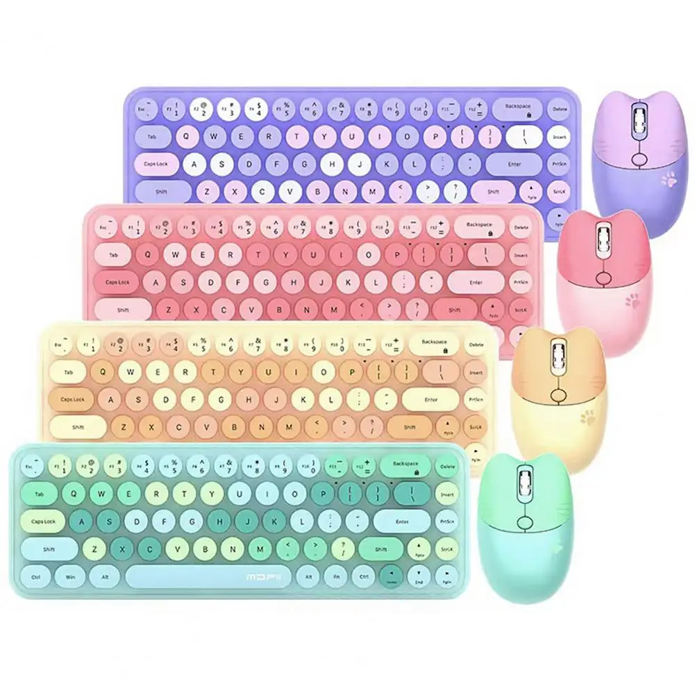 

MOFII Bluetooth Wireless Keyboard Mouse Set Waterproof Mixed Candy Color 68Key Roud Keycap 2.4G PC Computer Keyboard Mice Combos