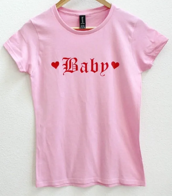 

Baby Print Pink Woman Tshirt Summer Short Sleeve Female T Shirt Graphic Casual Tshirt Woman Tee Tops