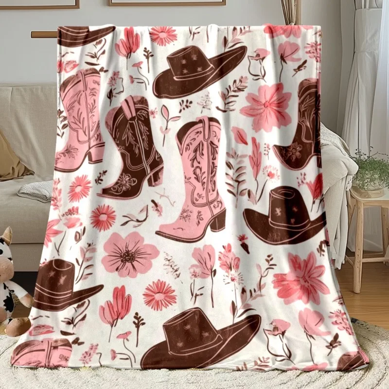 

Фланелевый плед с ковбойскими сапогами и шляпами для дома