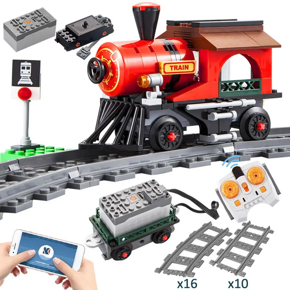 

K96115 148pcs Technology App Remote Control Old Classic Train Rc Building Blocks Toy For Child Gift