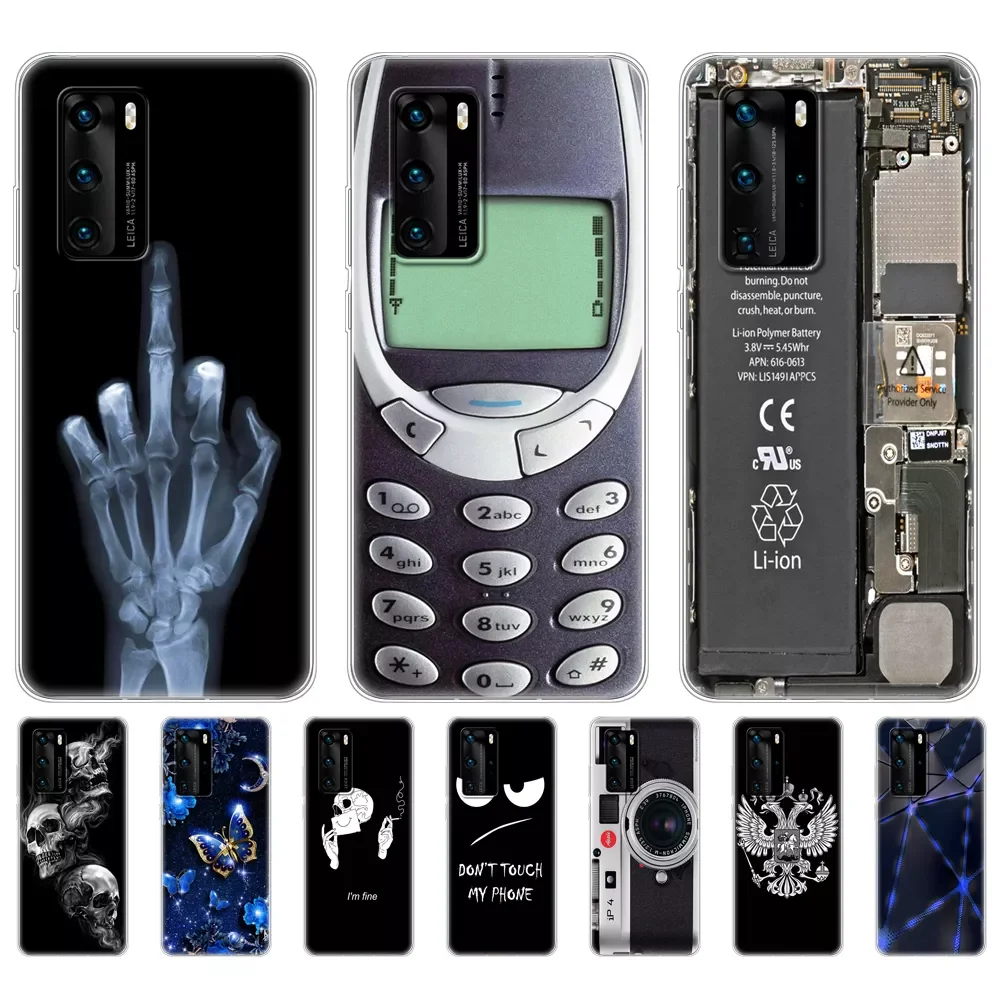

case For Huawei P40 Case Soft Silicon TPU Phone Back cover for Huawei P40 Pro P40Pro P 40 Bumper Fundas Skin shockproof black