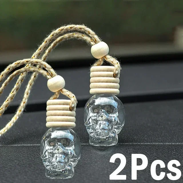 

Автомобильный флакон для духов, освежитель воздуха в виде черепа, подвесная пустая бутылка, подвески для зеркала заднего вида, аксессуары для автомобильного интерьера