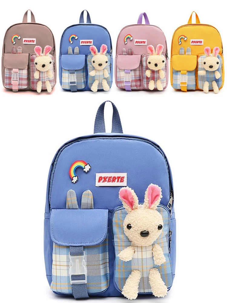 

2022 Cartoon Bear Canvas School Bags For Gilr Boy Cute Kids Kindergarten Schoolbags Children Backpacks Girls Book Bags Back Pack