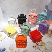 candy color mini crossbody bags for women elegant pearl diamond bag pvc handbags female shoulder bag for girls gift