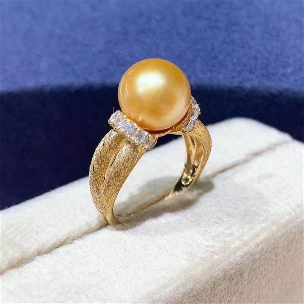 

DIY Pearl Accessories S925 Sterling Silver Jewelry Fashion Pearl Ring Empty Holder Adjustment Fit 9-11mm Beads