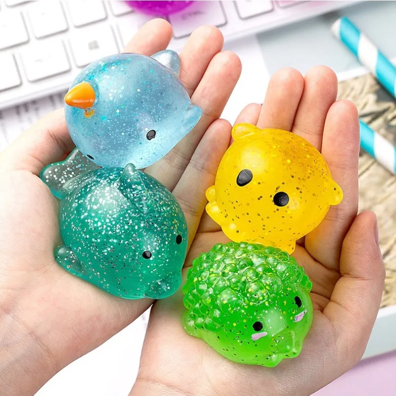 Золотая пыль губка сжимаемые игрушки Mochi милые животные мяч для стресса смешные