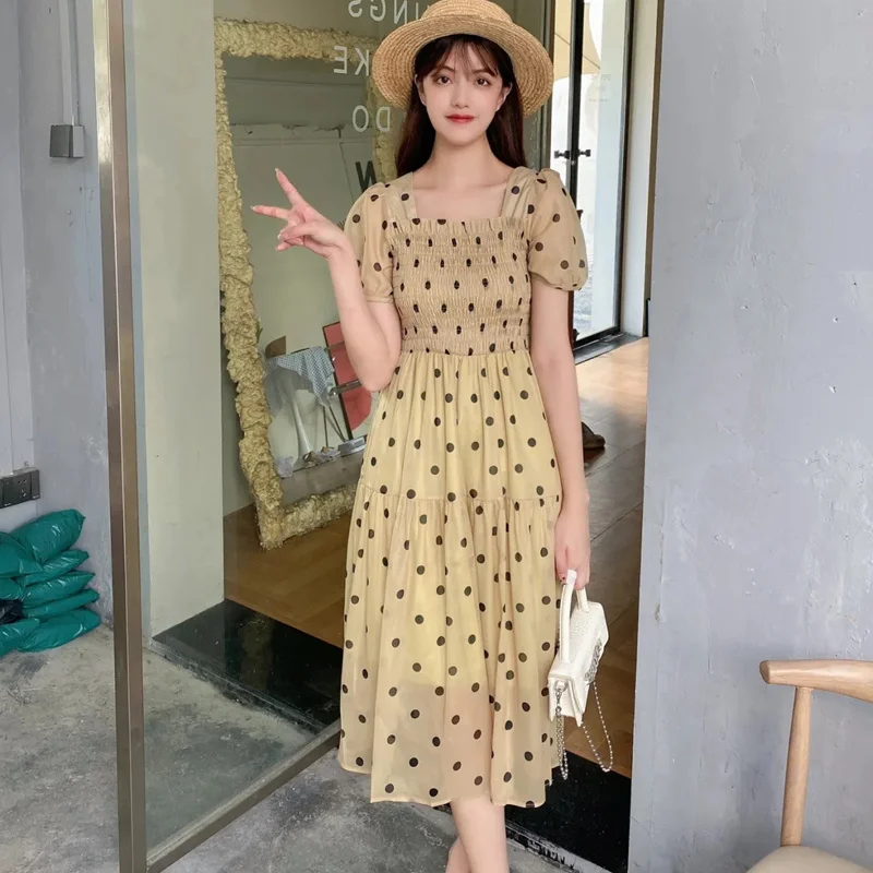 

Dot Chiffon Skirt Women's Polka Summer Gauze Mini 2023 Plus Size Party es Sukienka Chic Woman Clothing Evening Dress