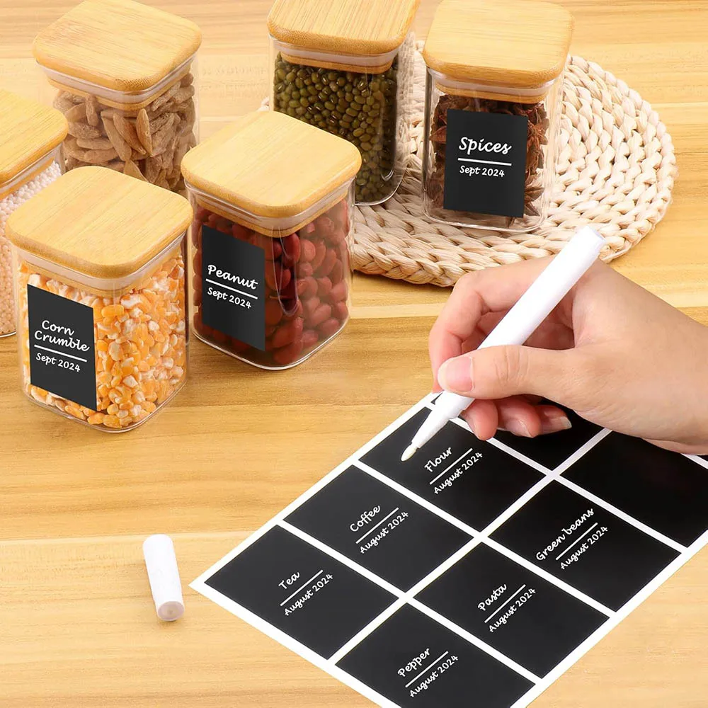 12 шт. квадратные или круглые стеклянные контейнеры для хранения продуктов банки