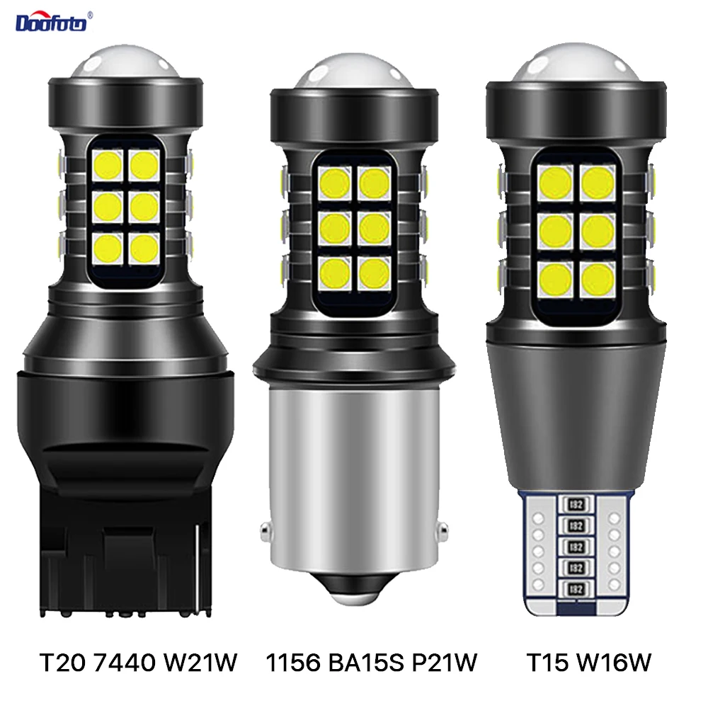 

2Pcs 1156 P21W BA15S 7440 W21W Car LED Bulb White 12V Car Reverse Back Light T15 W16W 3030 Turn Signal Lamp