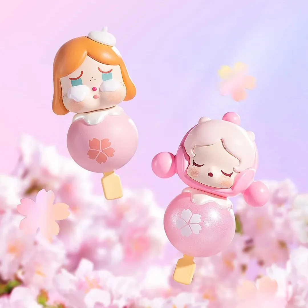 Миниатюрная фигурка из ПВХ Skullpanda Dimoo Labubu Pucky Pop Bean Cherry Blossom Sweety Series