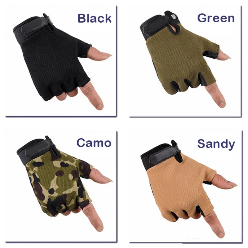 Tactical Half Finger Fishing Gloves Outdoor Hunting Touch Cycling Sport Equipment Camping Camouflage Screen Fishing Anti-Slip