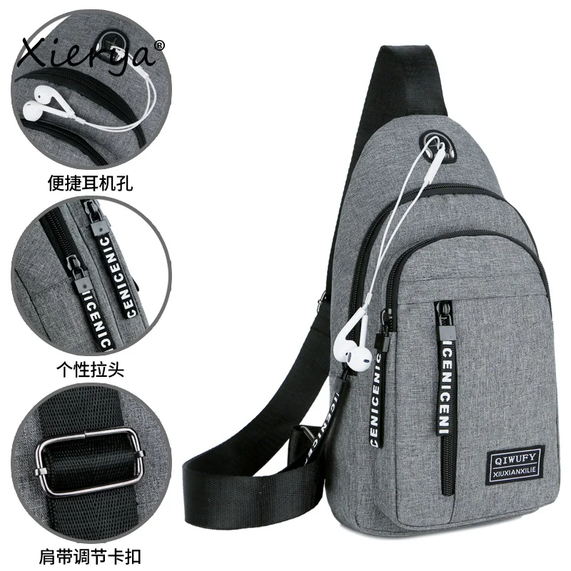 Xierya Men Crossbody Bag Mini Chest Bag Mens Leisure Nylon Canvas Male Bag Messenger Shoulder Bags Sport Waist Bag
