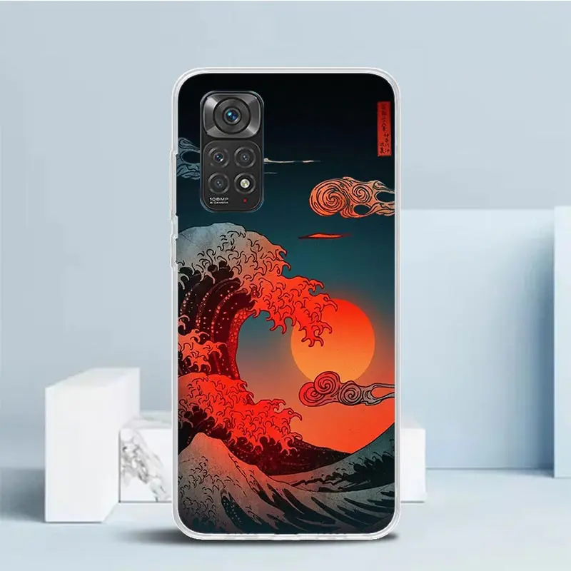 Чехол для телефона Wave Art в японском стиле Xiaomi Redmi Note 13 12S 12 11S 11 11T 11E Pro Plus 10S 10 9S 9 8T 8 7 +