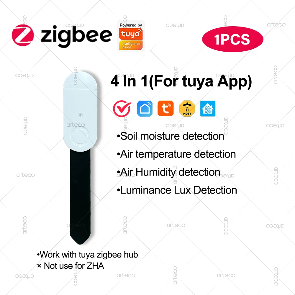 

Умный датчик влажности почвы Zigbee, яркость, температура, обнаружение влажности, тестер влажности почвы, для домашнего помощника Tuya Z2MQTT