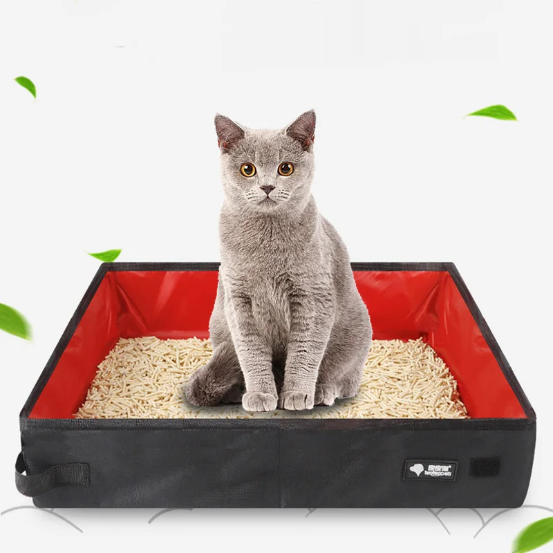 Portable Folding Travel Pet Litter Box Dog Toilet Tray Folding Cat Litter Potty Waterproof Outdoor Foldable Cat Litter Box images - 6
