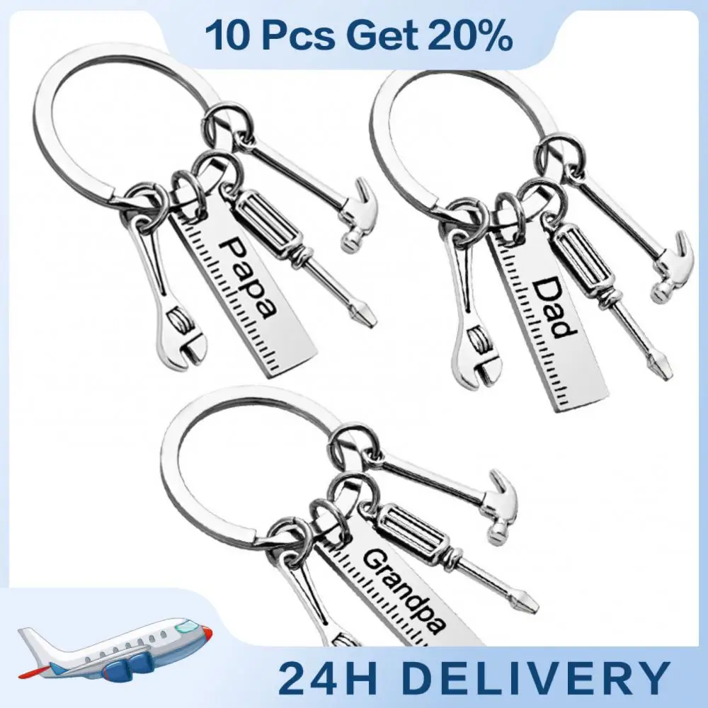 

5pcs Dad Letters Keychains Birthday Gift Hammer Wrench Charm Keychain Grandpa Fathers Day Gifts From Kids Fashion Jewelry