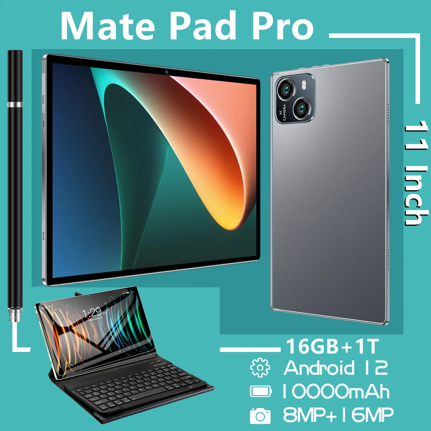2023 Versione Globale Tablet Android 12 16Gb + 1T 11.1 Pollici Hd Snapdragon 870 10 Core 5G Dual Sim Card O Wifi Google Play Tablet