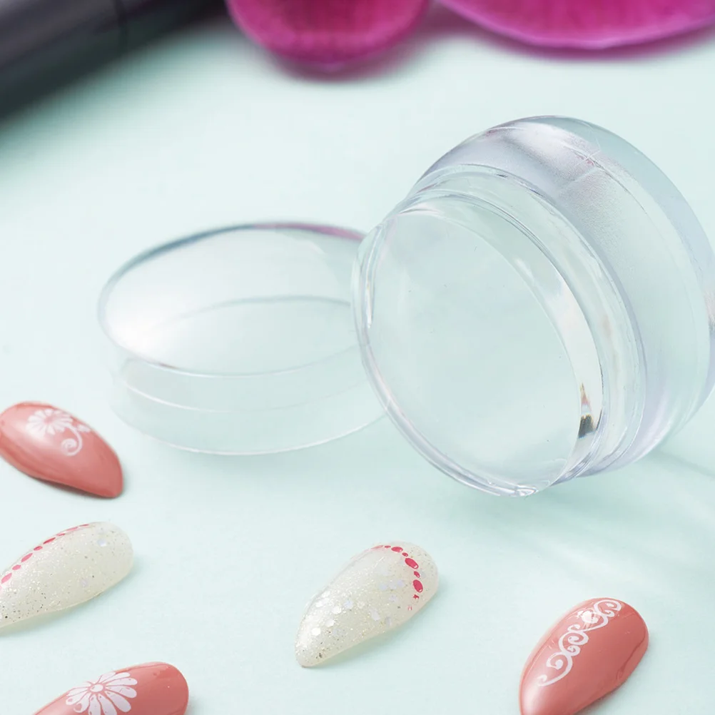 

2pcs Nail Stamper with Scraper Silicone transparent Transparent Stamper Nail Stamping Tools