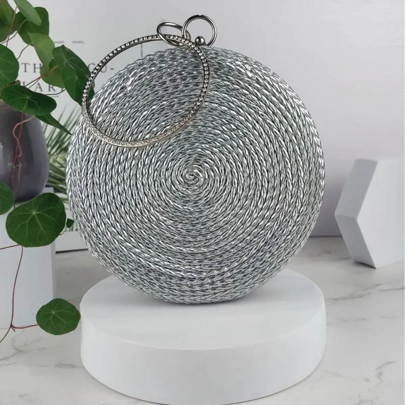 Минималистичная соломенная сумка круглая тканая новинка 2024 кошелек через плечо