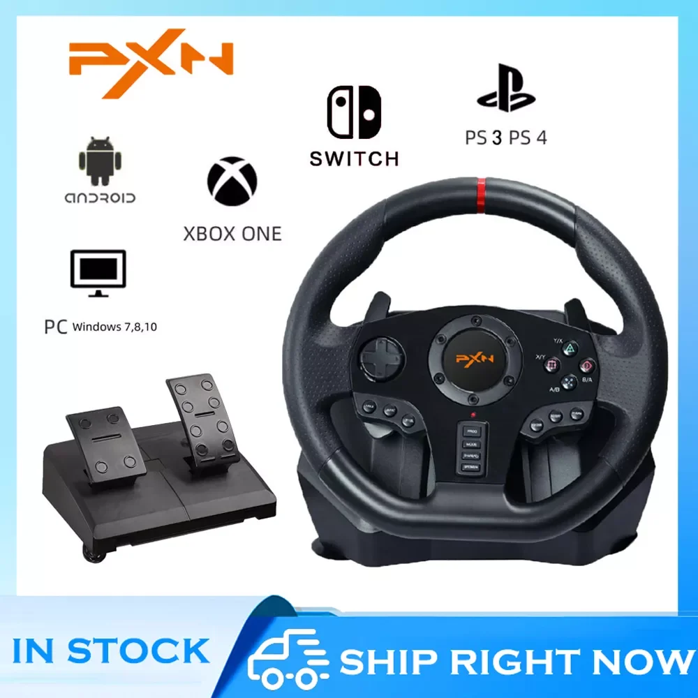 

Игровой контроллер на руль NEW2023 PXN V900, гоночный игровой контроллер для Xbox One, Xbox 360, ПК, PS4, PS3, N-switch, Android