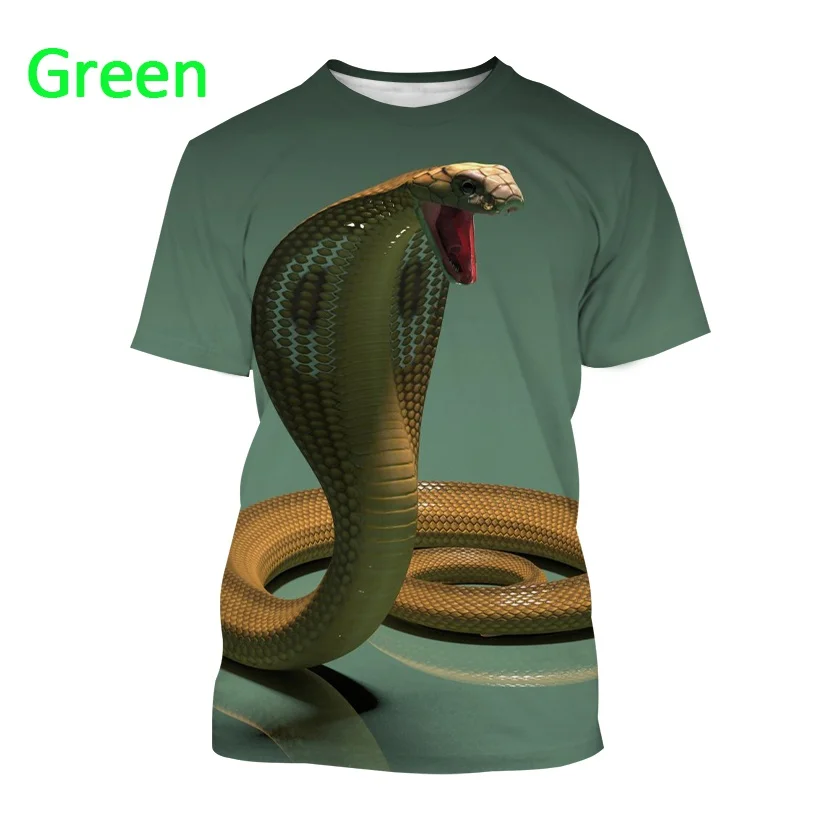 

Футболка мужская летняя с принтом в виде кобры, креативная Повседневная Уличная одежда в стиле Харадзюку с короткими рукавами для мужчин и женщин