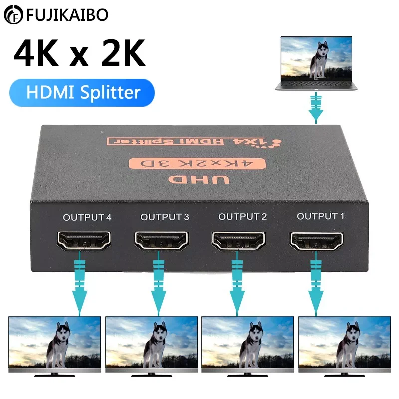 

NEW2023 4K 2K 4 in 1 HDMI Cable Splitter HD 1080P Video Switcher Adapter HDMI-Compat Hub For PS4 Laptop Monitor PC TV Box Projec