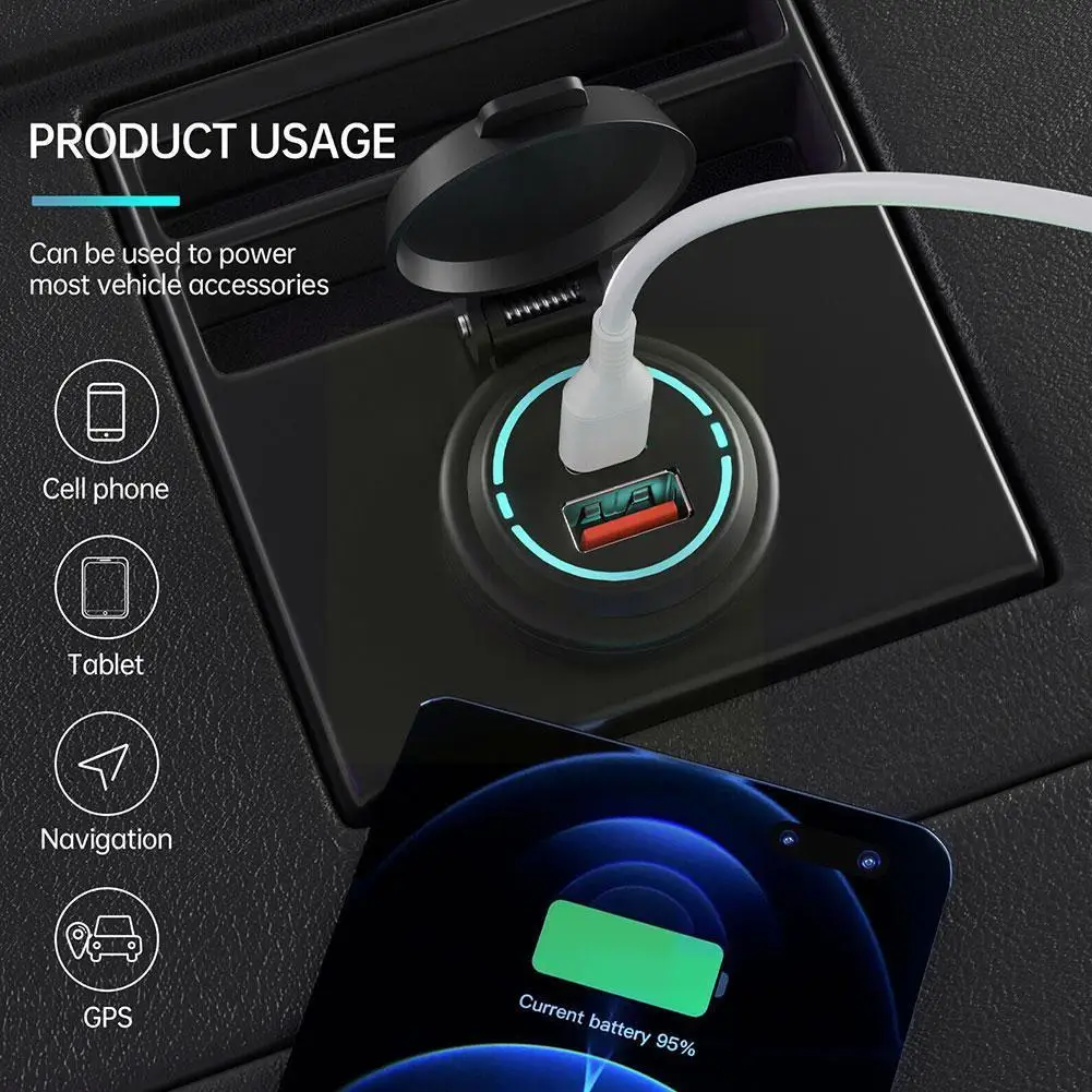 

Быстрое зарядное устройство с двумя портами USB для автомобиля, мотоцикла, автомобиля, зарядное устройство с пружинной крышкой может быть зафиксировано для Huawei, Xiaomi, iPhone D7N9