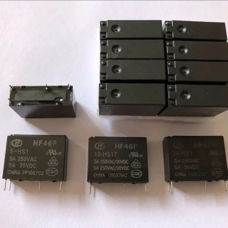 

100 шт./лот реле питания HF46F-5-HS1 HF46F-12-HS1 5A250VAC 4PIN