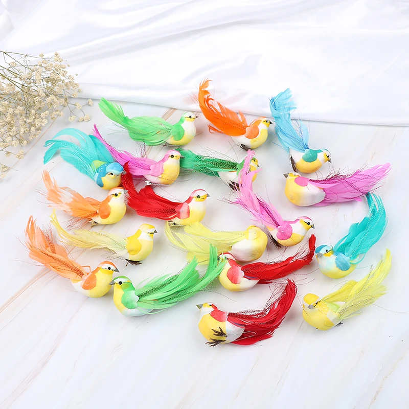 

DIY Artificial Sparrow Cute Colorful Mini Bird Foam Feather Tit Craft Birds Emulation Decoration Bird Model
