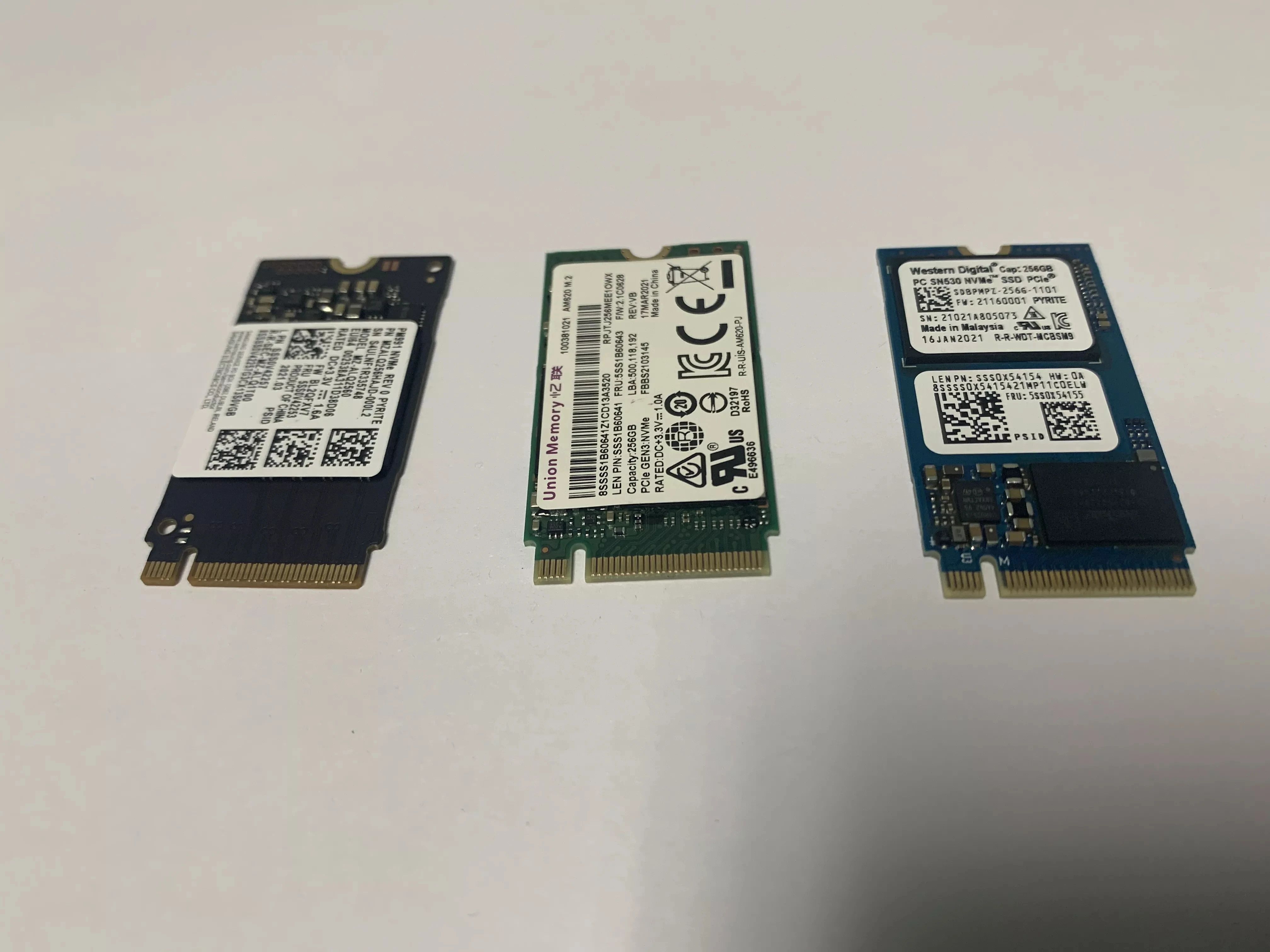 

Новый б/у жесткий диск для ноутбука Western Digital SN530/LENOVO AM620/SAMSUNG PM991 M.2 2242 NVME 256G