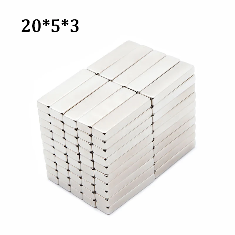 

10/20/30/40/50 Pcs 20x5x3 Magnet Block Neodymium Magnet 20mm x 5mm x 3mm N35 Super Powerful imanes Permanent Magnetic NdFeB Disk