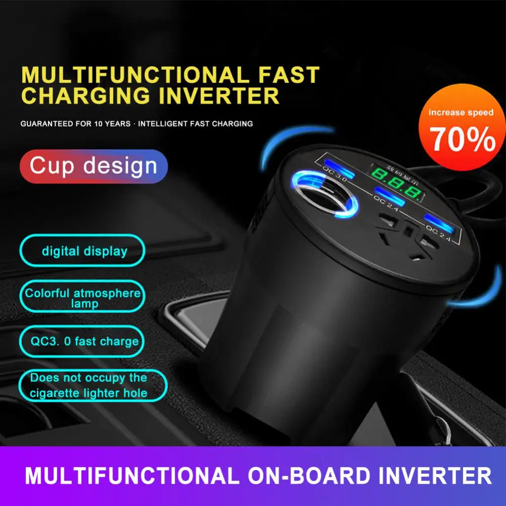 

Household Power Converter Multifunctional Portable Car Socket Charger Universal 12v/24v To 220v Power Converter Car Accessories
