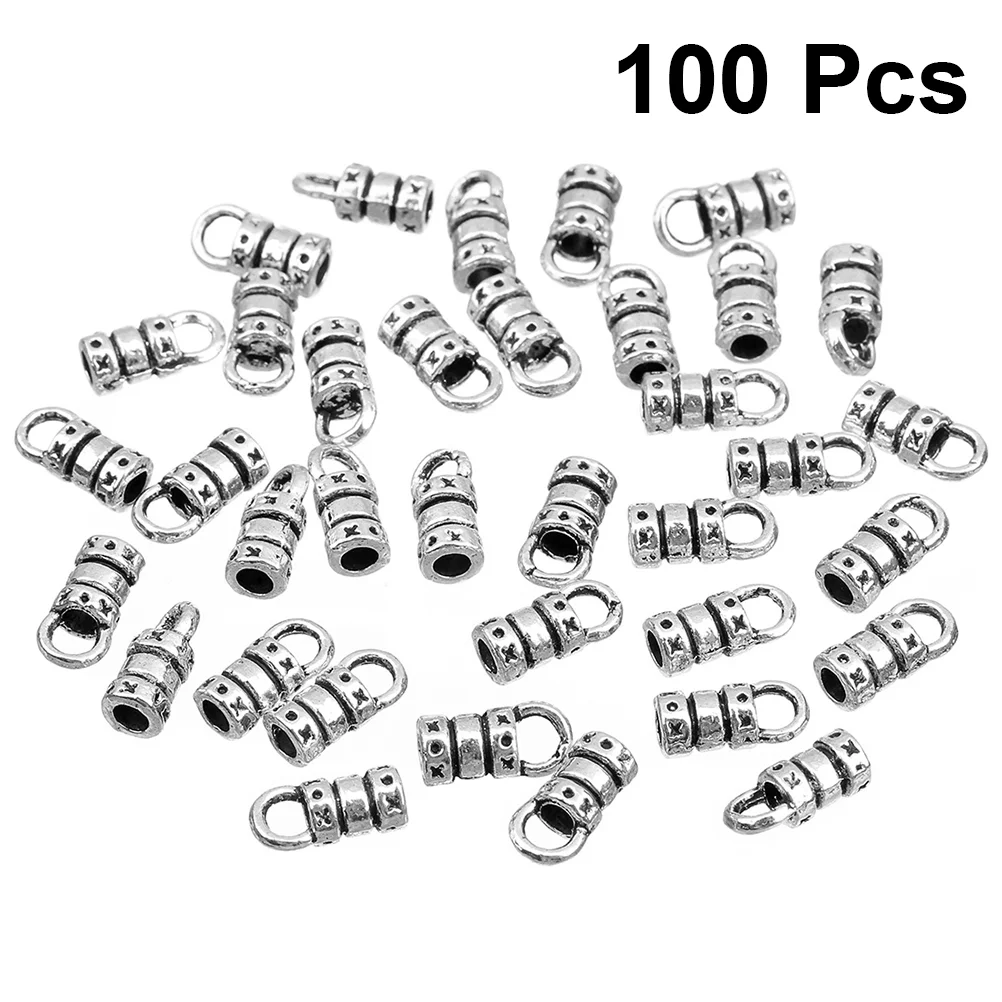 

Ювелирное ожерелье для мужчин серебряные концы шнура Тибетский Стиль крепежи