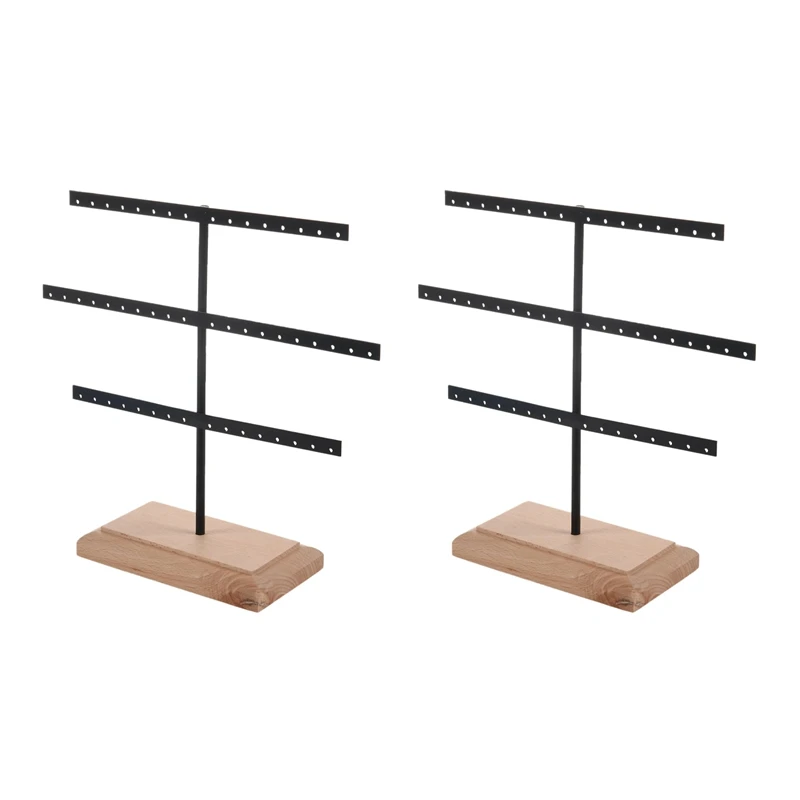 

2X Fashion 52 Hook Earring Jewelry Organizer Earring Organizer Hanging Holder Necklace Display Stand Box