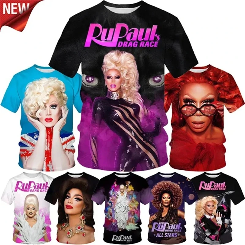 

Summer Fashion Hot Sale TV Series RuPaul's Drag Race 3D Print Men's Short-sleeved T-shirt Unisex Casual O Neck Sports T Shirt