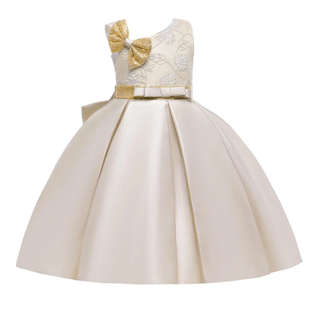 

New Sleeveless Dress For Girls First Bridesmaid Dress Girl Kids Dresse Children Pageant Party Wedding Princess Dress 4-10 Years