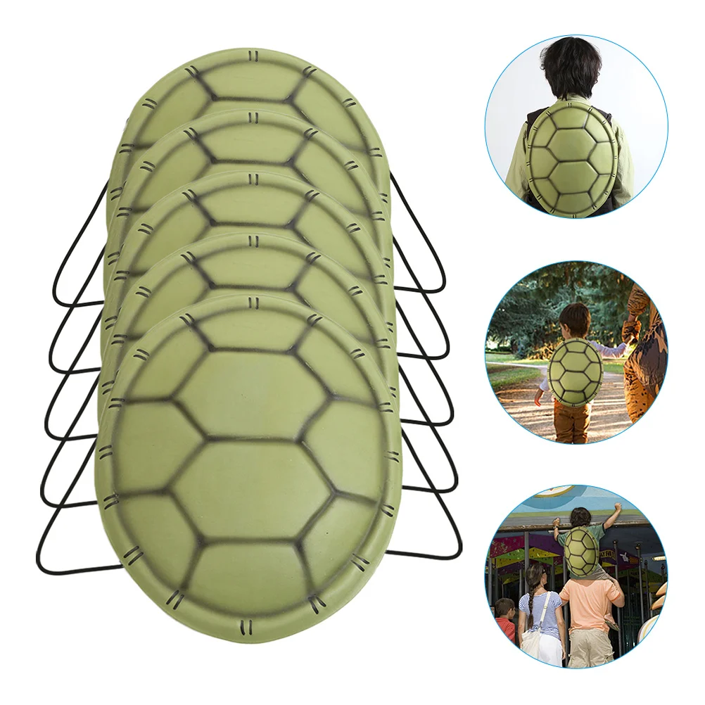 

5Pcs Prom Turtle Shells Cosplay Simulation Tortoise Shells Performance Photo Props for Kids Adults
