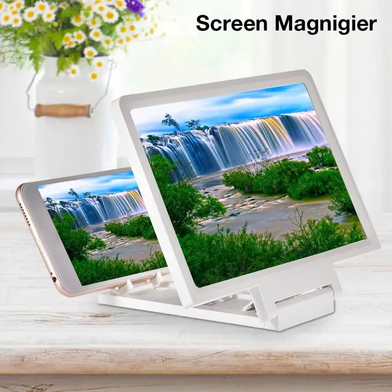 

Mobile Phone Screen Magnifier Video Amplifier Smartphone Stand Enlarged Magnifier HD Mobile Phone Screen Amplifier White/black