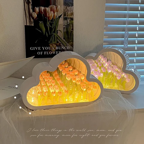 DIY Тюльпан Облако море цветов задняя фотография необычная атмосфера искусственная прозрачная Qixi для влюбленных подарок настольное украшение