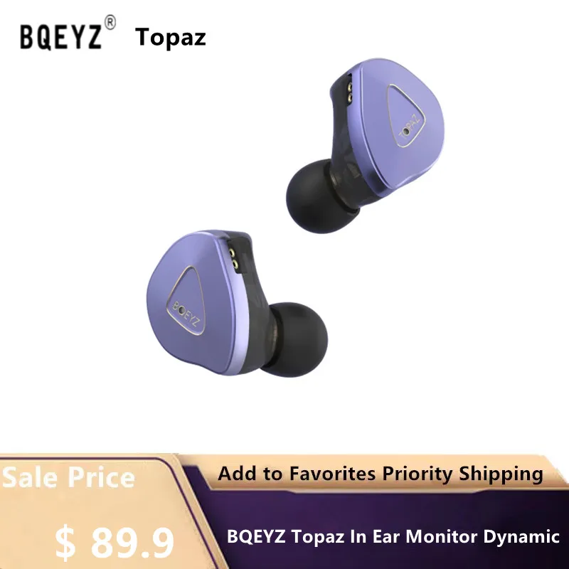 

BQEYZ Topaz In Ear Monitor Dynamic Piezoelectronic Drivers Earphone with Replaceable 0.78 Upgrade Cable